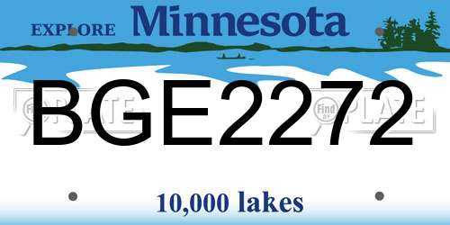 BGE2272 Minnesota License Plate