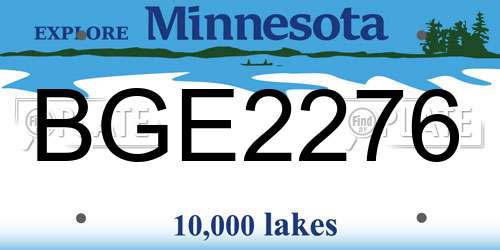 BGE2276 Minnesota License Plate