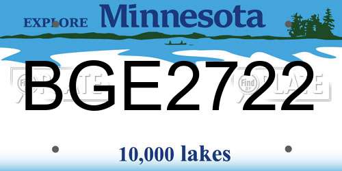 BGE2722 Minnesota License Plate