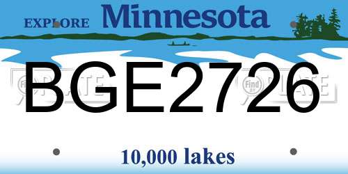 BGE2726 Minnesota License Plate