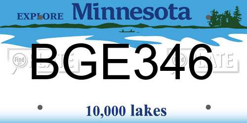 BGE346 Minnesota License Plate