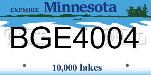BGE4004 Minnesota License Plate