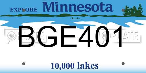 BGE401 Minnesota License Plate