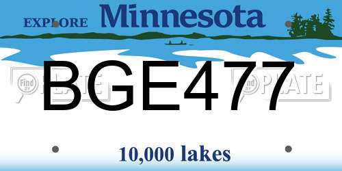 BGE477 Minnesota License Plate