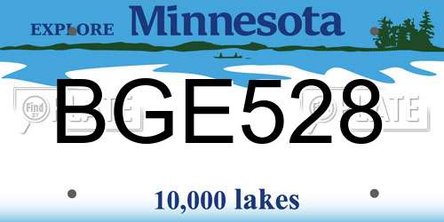 BGE528 Minnesota License Plate