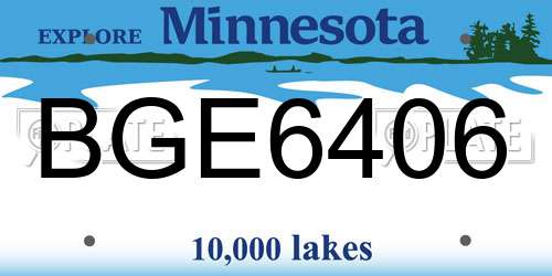 BGE6406 Minnesota License Plate