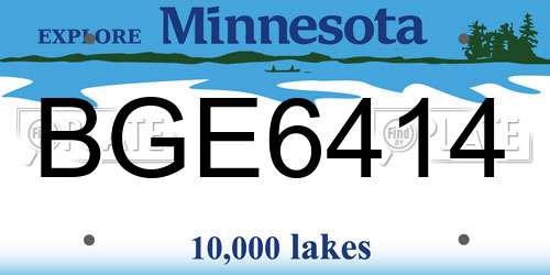 BGE6414 Minnesota License Plate