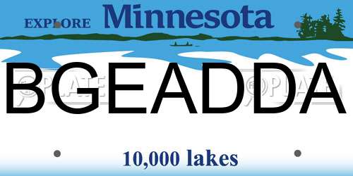 BGEADDA Minnesota License Plate