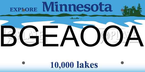 BGEAOOA Minnesota License Plate