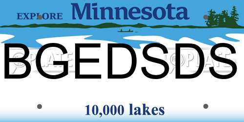 BGEDSDS Minnesota License Plate