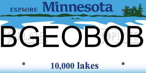 BGEOBOB Minnesota License Plate