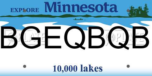 BGEQBQB Minnesota License Plate
