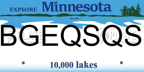 BGEQSQS Minnesota License Plate