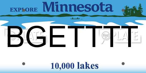 BGETTTT Minnesota License Plate
