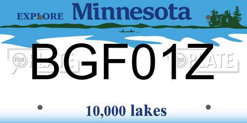 BGF01Z Minnesota License Plate