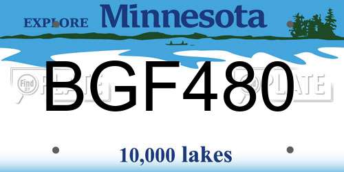 BGF480 Minnesota License Plate