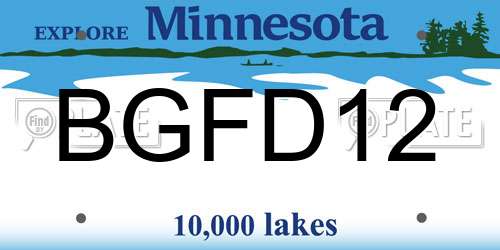BGFD12 Minnesota License Plate