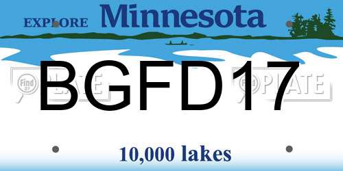 BGFD17 Minnesota License Plate