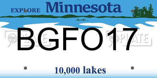 BGFO17 Minnesota License Plate