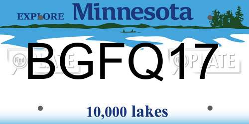 BGFQ17 Minnesota License Plate