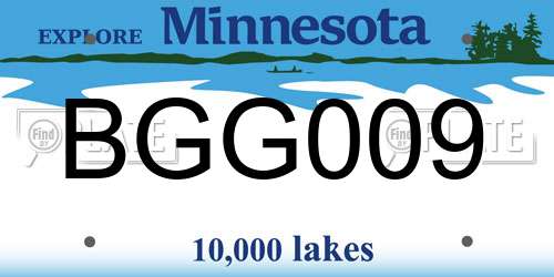 BGG009 Minnesota License Plate