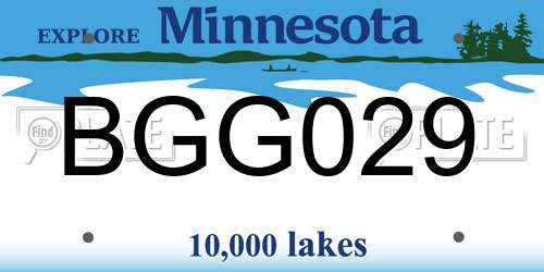 BGG029 Minnesota License Plate