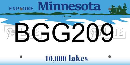 BGG209 Minnesota License Plate