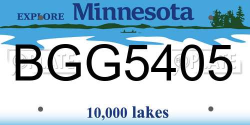 BGG5405 Minnesota License Plate