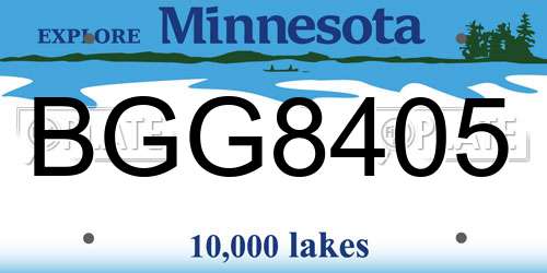 BGG8405 Minnesota License Plate