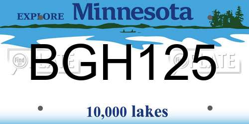 BGH125 Minnesota License Plate