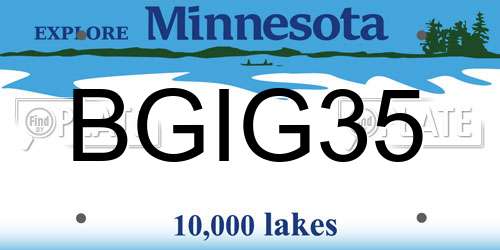 BGIG35 Minnesota License Plate
