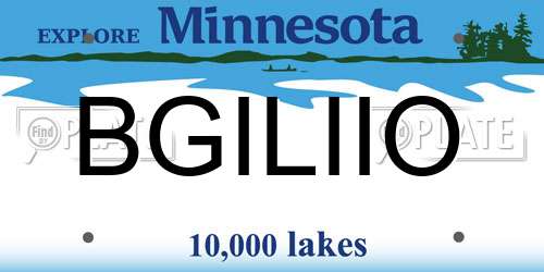 BGILIIO Minnesota License Plate