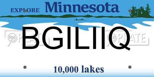 BGILIIQ Minnesota License Plate