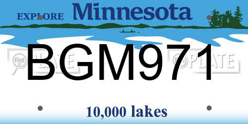 BGM971 Minnesota License Plate