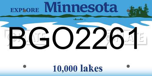 BGO2261 Minnesota License Plate