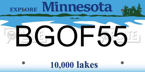 BGOF55 Minnesota License Plate