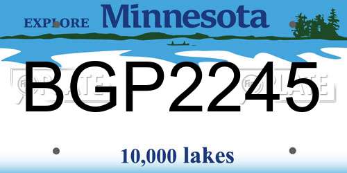 BGP2245 Minnesota License Plate