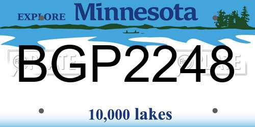 BGP2248 Minnesota License Plate