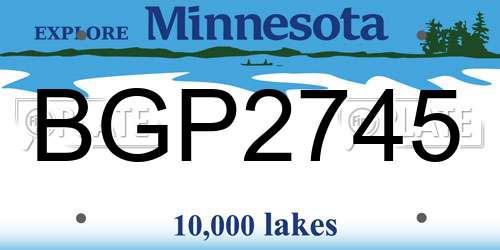 BGP2745 Minnesota License Plate
