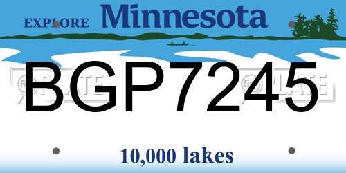BGP7245 Minnesota License Plate