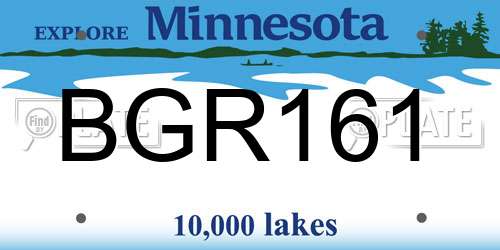 BGR161 Minnesota License Plate