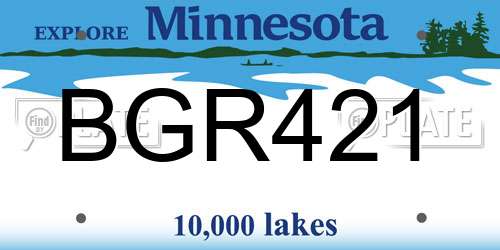 BGR421 Minnesota License Plate