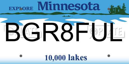 BGR8FUL Minnesota License Plate