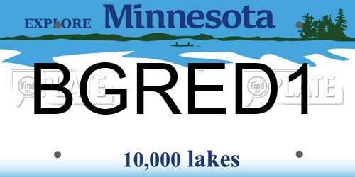 BGRED1 Minnesota License Plate