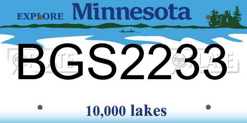 BGS2233 Minnesota License Plate