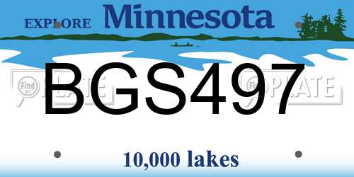 BGS497 Minnesota License Plate