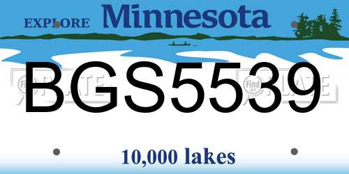 BGS5539 Minnesota License Plate