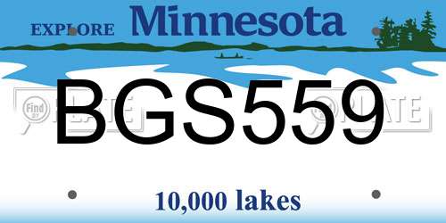 BGS559 Minnesota License Plate