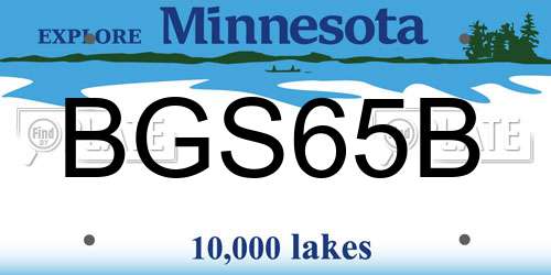 BGS65B Minnesota License Plate
