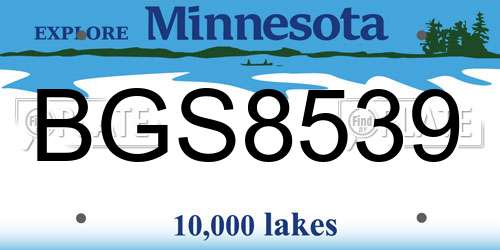 BGS8539 Minnesota License Plate